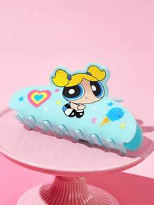 THE POWERPUFF GIRLS X SHEIN 時尚可愛卡通髮夾，適合女孩與女士，居家、沐浴、美容護理、髮型造型完美適用 - 藍色 - 查看 7