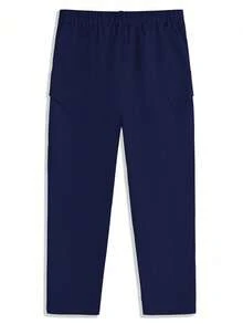 Manfinity Homme Pantalones cargo de unicolor versátiles de moda para hombres - Azul Marino - Ver 2