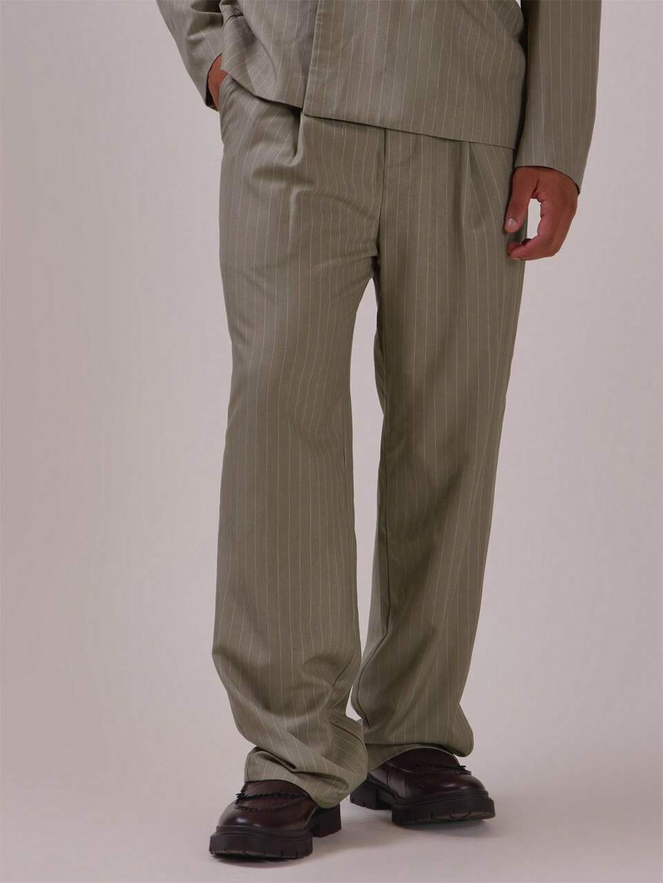 Straight Leg Pleated Trouers Loose Fit Button Front Spring Summer Essentials Co Ord Trousers Only