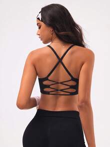 SHEIN Velisys Set 3 Potong Bra Olahraga Kasual Serbaguna Warna Polos untuk Wanita, Yoga, dan Kebugaran - MultiWarna - View 3