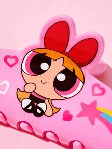 THE POWERPUFF GIRLS X SHEIN 時尚可愛卡通髮夾，適合女孩與女士，居家、沐浴、美容護理、髮型造型完美適用 - 玫粉色 - 查看 3