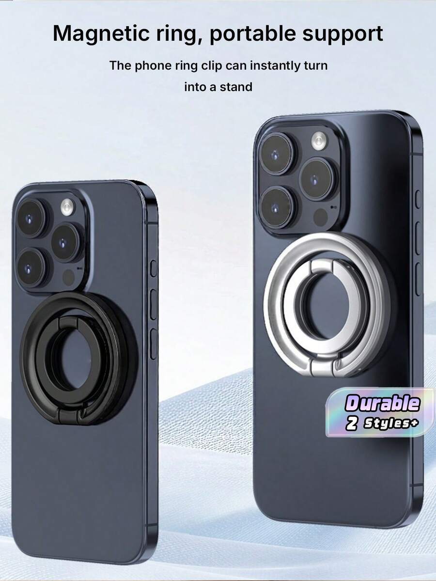 磁吸環扣,三段式雙面磁吸,360°旋轉,可折疊,適用於任何牆面,折疊環手機支架,適用於辦公室、廚房、浴室、床頭、健身房、汽車等場所 - 彩色 - 查看 1