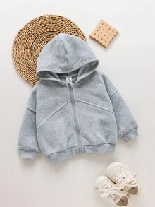 SHEIN 可爱灰色长袖卫衣，适合女宝宝，秋冬季 - 灰色 - 查看 8
