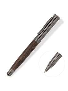 1PC Wooden Rollerball Pen – Wenge Wood Gray Business Office Writing Signature Ballpoint Pen, Smooth Glide, Comfortable Grip, Professional Executive Gift For Work, Home, School - Grey - View 9
