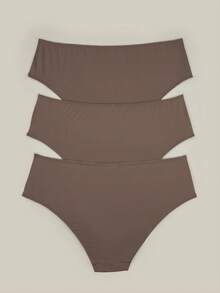 Bralution Plus Size Elastic Minimalist Comfortable Triangle Panties For Daily Wear - Mocha Brown - View 6