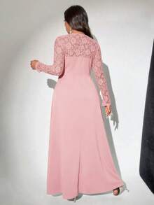 Viva Relle Gaun Kasual Ukuran Besar, Gaya Minimalis untuk Pemakaian Sehari-hari, Valentine Musim Gugur - Dusty Pink - View 6