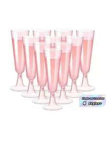 20/10PCS 150ml Reusable Champagne Glasses, Suitable For Parties, Gatherings, Cold Drinks, Birthdays, Valentine'S Day, Weddings, And Large Events - Multicolor - View 3