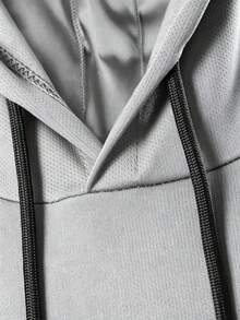 SUPERMAN X SHEIN Men's Letter Print Hooded Sports Tank Top - Light Grey - View 3