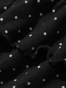 Dazy Plus Polka Dot Camisole & Tie-Front Cardigan 2 Pieces Set, Loose Casual Versatile Spring/Autumn Outfit - Black - View 5