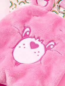 Care Bears X PETSIN 1件粉色泰迪熊刺繡秋冬款厚實保暖四腳連身衣，附牽引D型環，適合貓狗，適用於室內溫馨保暖或寒冷戶外散步 - 粉色 - 查看 4