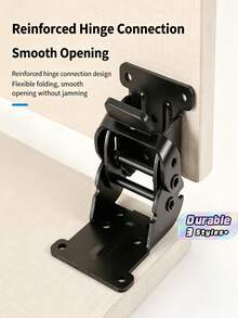 Heavy Duty Self-Locking Foldable Support Bracket, 90° Lock Fold Table Leg Hinge, Black Metal Fold Hardware For Workbench Desk Cabinet Furniture DIY Project, Come With Install Screws - multicolor - View 1