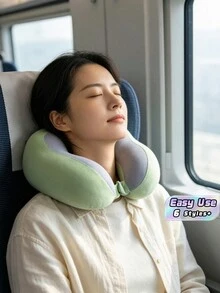 2026 New U-Shaped Memory Foam Neck Pillow With Storage Case, Portable Travel Pillow With Slow Rebound Support, Removable & Washable Cover For Airplane, Office Nap & Travel, Portable U-Shaped Memory Foam Neck Pillow With Carry Case,U-Shaped Memory - Neck pillow - View 1