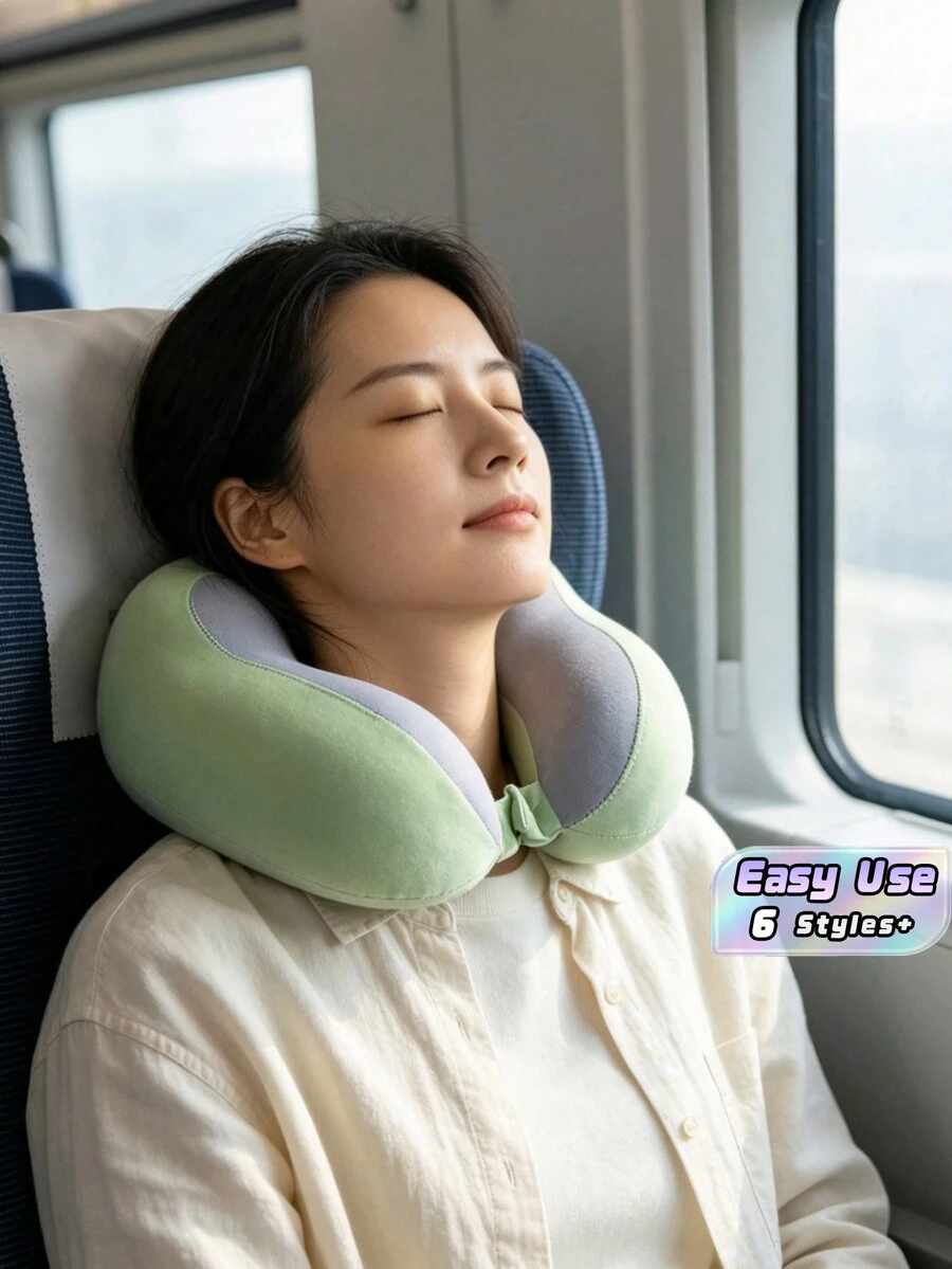2026 New U-Shaped Memory Foam Neck Pillow With Storage Case, Portable Travel Pillow With Slow Rebound Support, Removable & Washable Cover For Airplane, Office Nap & Travel, Portable U-Shaped Memory Foam Neck Pillow With Carry Case,U-Shaped Memory - Neck pillow - View 1