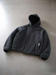 NEON BLANC Men's Casual Versatile Solid Color Hoodie Zipup Hoodies - Black - View 8