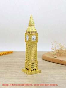 1pc London Big Ben Clock Tower Model, Landmark Architecture, Metal Building Model Decor, Elegant Architecture Decor, Sturdy Alloy Desktop Ornament, Home And Office Decor, Crafted Retro Design, Wedding And Party Favor, Gift For Friends, Souvenir - Multicolor - View 11