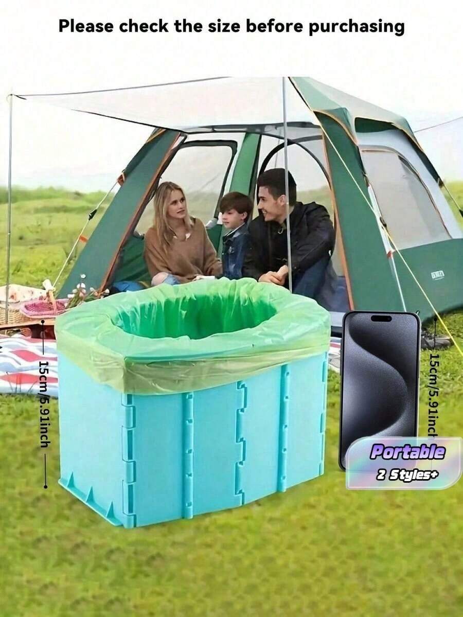 1 Piece 22x12x14cm Portable Folding Camping Toilet For Children | Essential For Spring Travel | Mini Size With Handle For Outdoor, Emergency, Car Use | Reusable And Washable Children'S Toilet For Rv, Hiking, Emergency Preparedness | Easter Camping - Multicolor - View 1
