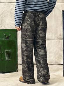 Norleigh Men's Camouflage Pants, Casual Outdoor Fashion Suit Trousers, Spring/Autumn Cargo Pants - Black - View 2