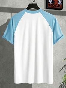 Manfinity Homme Men's Colorblock Raglan Short Sleeve Casual T-Shirt - Multicolor - View 2