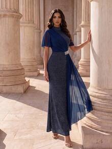 Coutiva Vestido de noche formal (muy adornado) - Azul - Ver 4