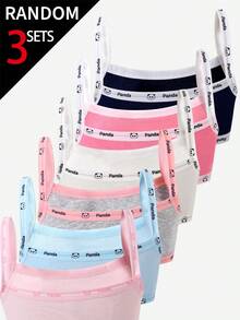 [3 Random Sets] Tween Girls Traceable Cotton Camisole And Triangle Bra Set, Solid Textured Fabric Offered In Six Gentle Assorted Pastel Shades - Multicolor - View 5