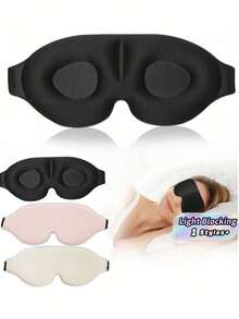 2-In-1 3D Stereoscopic Sleep Eye Mask, Suitable For Both Men And Women, Designed Specifically For Napping And Sleep, Helps Relieve Fatigue, Breathable, Light Blocking, Soft And Adjustable, Promotes Deep Sleep - multicolor - View 1