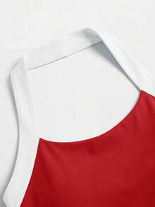 SHEIN Cheerettes 女款拼色戶外掛脖背心 - 紅色 - 查看 4