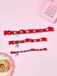 HELLO KITTY AND FRIENDS | PETSIN 1件紅色卡通熱轉印寵物項圈，清晰且耐褪色印花，可愛時尚。可調節快速釋放TY扣，適用於貓、小貓和小狗，時尚寵物的必備配件 - 紅色 - 查看 5