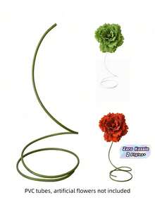 Bendable PVC Aluminum Plastic Flower Rods With Stable Base, Reusable Floral Support Stands, Wedding Aisle Decor Poles, Birthday Party Photo Backdrop Frame, Event DIY Floral Arrangement Supplies - multicolor - View 1