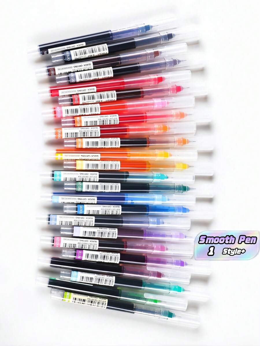 24PCS Colorful Rollerball Pens Liquid Ink Gel Pens Set Smooth Writing Drawing Supplies For School Office Art Journaling Coloring Gift For Student Artist Adult - Multicolor - View 1