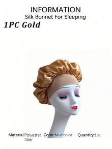 睡眠用絲綢睡帽，柔軟彈性帶絲綢睡眠帽，適合捲髮的絲綢髮套，理想的夜間捲髮保存，四季通用洗澡帽，化療患者舒適使用，居家浴室裝飾秋季裝飾髮帽 - 彩色 - 查看 15