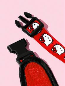 HELLO KITTY AND FRIENDS | SHEIN 蝴蝶結貓咪印花寵物牽引裝備單賣，胸背帶牽繩項圈拾便袋收納器，多尺寸適用貓狗，柔軟加墊日常戶外散步配件 - 大紅色 - 查看 10