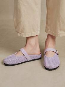 Solecia Women's Slip-On Thick Soled Mule Loafers, Casual Spring/Autumn Shoes For Christmas - Purple - View 4