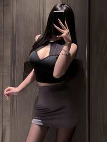 Dansine Sexy Secretary OL Bodycon Uniform Temptation Removable Sleepwear Set - Black - View 5