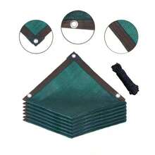 90% Blackout Privacy Shade Net - 90% Uv Protection, Wind-Resistant Sun Shade Net With Black Edges And Eyelets, Suitable For Balcony, Gazebo, Yard, Comes With Tie-Down Straps - Dark Green - View 8
