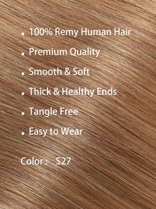 Seamless Clip Ins 丰盈接发 55克 1片 27号焦糖棕色 100%高品质毛鳞片顺滑 Remy真人发 无痕PU夹式接发 - S27 - 查看 2