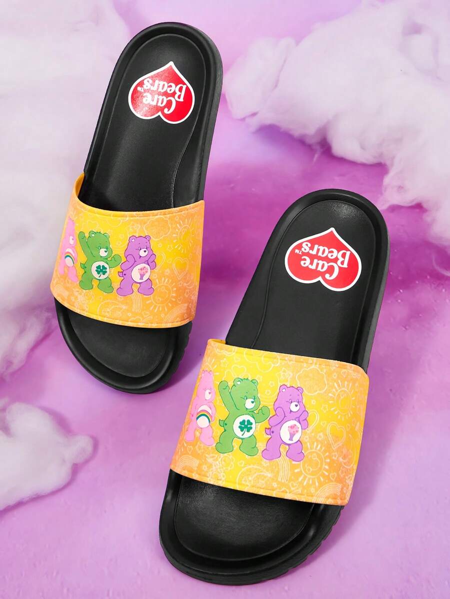 SHEIN X Care Bears 女士 居家浴室拖鞋 - 亮黃色 - 查看 1