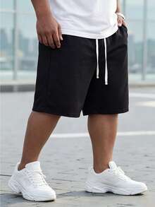Genlund Pantalones Cortos Para Hombre De Talla Grande Con Cordón Ajustable Y Color Sólido - Multicolor - Ver 5