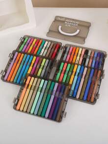 60/48/36 Colors Acrylic Marker Pen Set, Multi-Color Opaque Water-Based Painting Pens With Black Storage Box, Art Drawing Supplies For Students, Hobby Painting & Art Creation - Sets - View 5