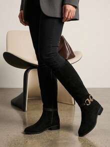 Women Mid-Calf Boots - Black - View 2