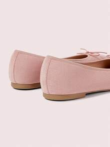 CUCCOO DOLLMOD Women's Lotus Pink Suede Ballet Flats, Bowknot Lace-Up Flat Shoes, Suitable For Casual Daily Wear Fall Shoes - Dusty Pink - View 6
