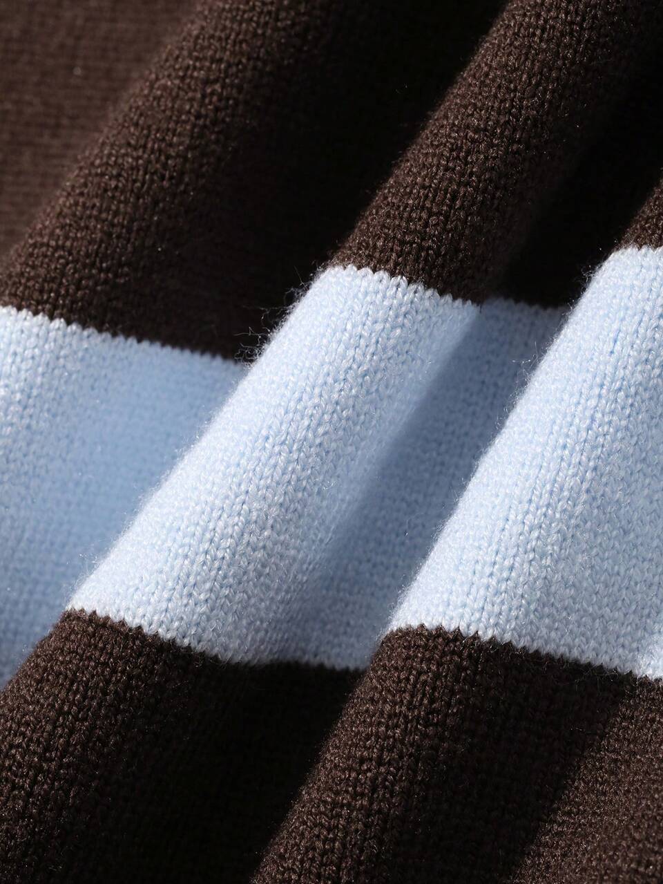 Dazy Plus Autumn/Winter New Loose Business Casual Striped Color Block Patchwork Pullover Knit Sweater