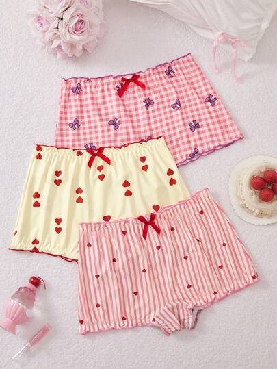 PetitDoll Women's Bowknot Decor Casual Versatile Daily Wear Shorts