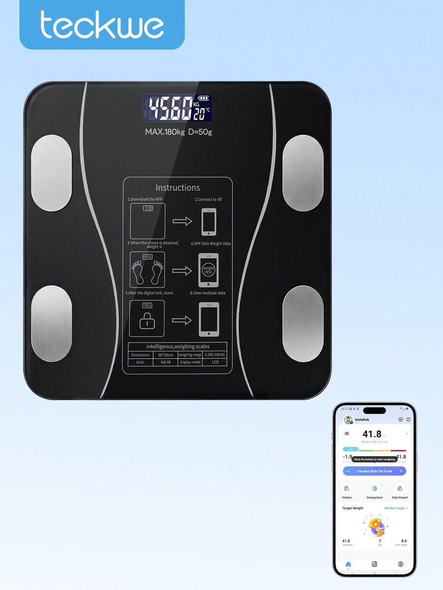 Teckwe Bluetooth Function Body Weight Scale Daily Essential - View 1