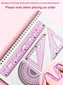 4PCS Flexible Multifunctional Wavy Plastic Ruler Set Durable For Students Drawing Painting Learning Back To School Stationery Supplies Assorted Colors Essential Gift - Multicolor - View 6