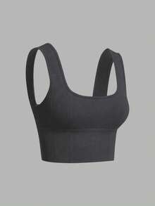 SHEIN Velisys 2件組基礎款內衣/深灰色+淺灰色/健身/瑜伽 - 彩色 - 查看 5