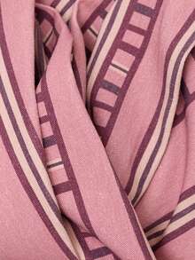 Nöista Balloon-Leg Denim Pants In Dusty Pink With Burgundy Stripes And High Waist. Fashionable Design For Casual Styling, Streetwear And Fall - Pink - View 10