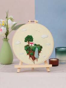 Set Sulam DIY untuk Pemula Dewasa dengan Alat, Hiasan Gambar Kreatif Buatan Tangan, Tas Bahan Buatan Tangan untuk Hadiah Liburan Lembut Rumah - Ukuran 20x20cm - View 11