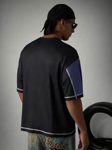 Sport MetroGents Men's Colorblock Casual Versatile Daily Travel Sports T-Shirt - Black - View 2
