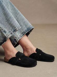 Solecia Sepatu Baotou adalah sepatu kasual yang lembut, nyaman, dan sederhana untuk kegiatan sehari-hari di rumah. - Hitam - View 7
