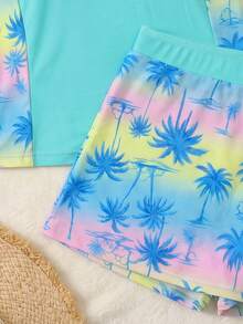 Swim Lushoire 女款新款時尚印花修身顯瘦海灘度假泳衣套裝，適用溫泉度假村 - 彩色 - 查看 7